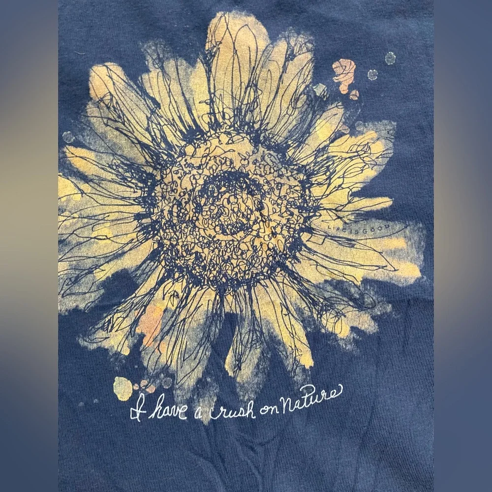 Life Is Good Women's Blue Sunflower Tee - Picture 3 of 6